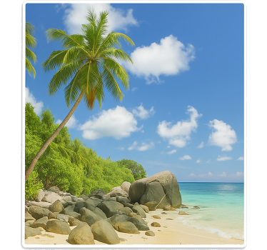 Palmbomen eiland douchedeur sticker - TenStickers