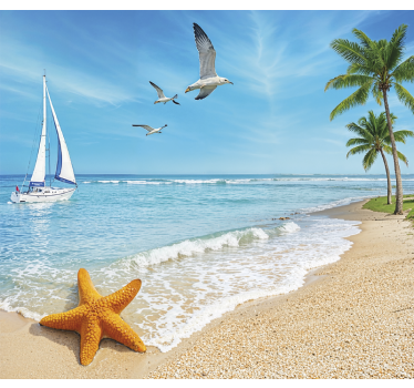 Paradijselijk strandtafereel meubel sticker - TenStickers