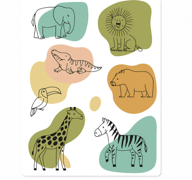 Kinderen savanne dieren meubel sticker - TenStickers