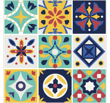 Tegelpatroonontwerp meubel sticker - TenStickers