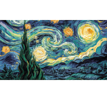 Vincent van gogh 'sterrennacht' laptop sticker - TenStickers