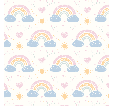 Meubel sticker roze en blauwe regenbogen - TenStickers