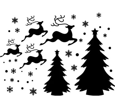 Kerst raamsticker winter - TenStickers