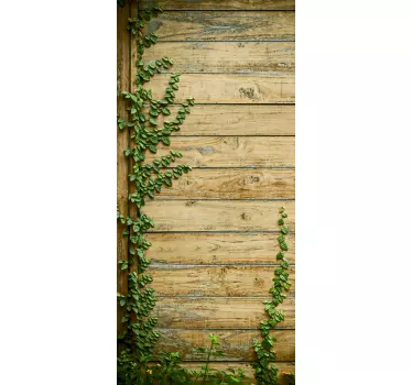 Deursticker plant op hout - TenStickers