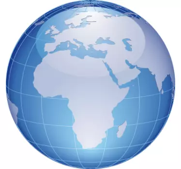 Sticker bol wereld turquoise Afrika - TenStickers