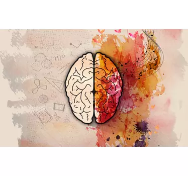 Laptop sticker hersenen artistiek - TenStickers
