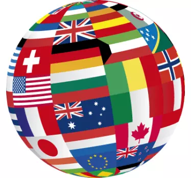 Sticker Vlaggen Wereldbol - TenStickers