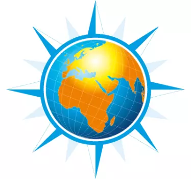 Sticker wereld bol kompasster - TenStickers