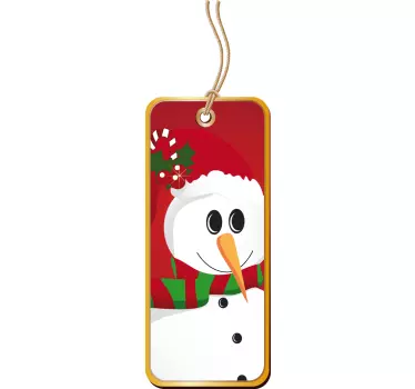 Kerst raamsticker etiket sneeuwman - TenStickers