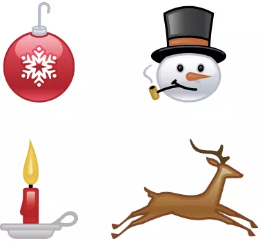 Sticker kerst kerstbal hert kaars sneeuwpop - TenStickers