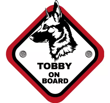 Autosticker herder on board personaliseerbaar - TenStickers