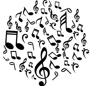 Muurstickers muzikaal Muzieknoten - TenStickers