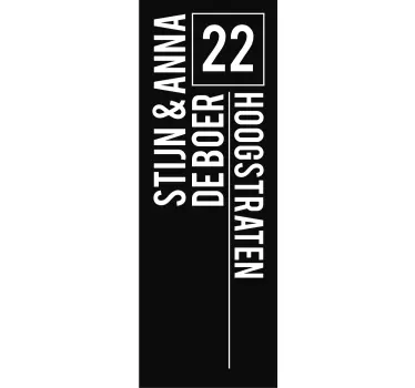 Raamfolie met naamvoordeur - TenStickers