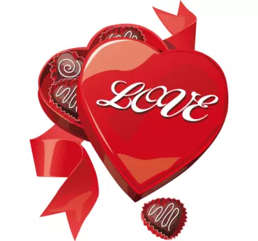 Sticker valentijn hartje pralines - TenStickers