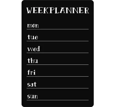 Weekplanner sticker krijtbord - TenStickers