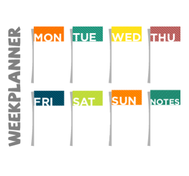 Whiteboard weekplanner kind - TenStickers