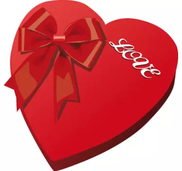 Sticker Valentijnsdag doos pralines - TenStickers
