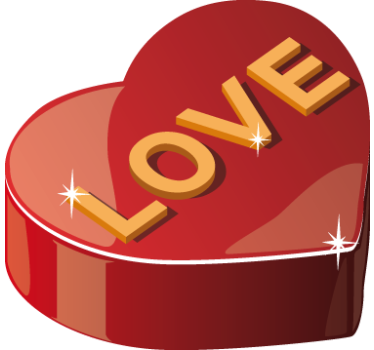 Sticker doos pralines love - TenStickers