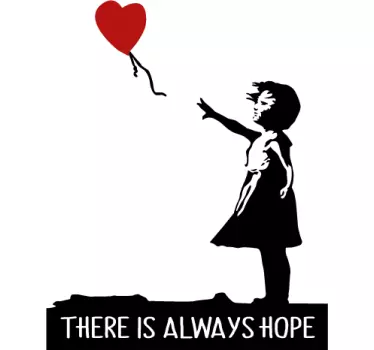Banksy ''altijd hoop'' zelfklevende muursticker - TenStickers
