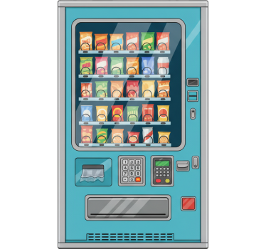 Koelkast sticker blauwe automaat - TenStickers