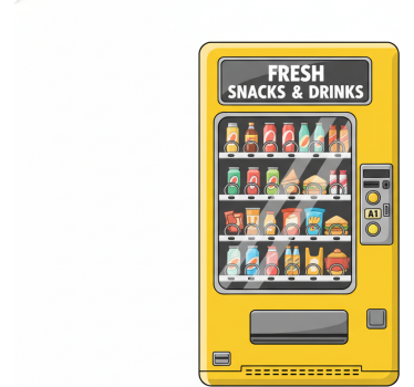 Koelkast sticker gele automaat - TenStickers