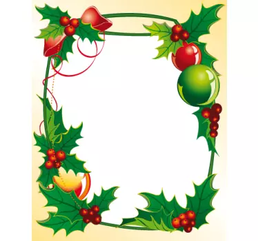 Kerst raamsticker krans rond - TenStickers
