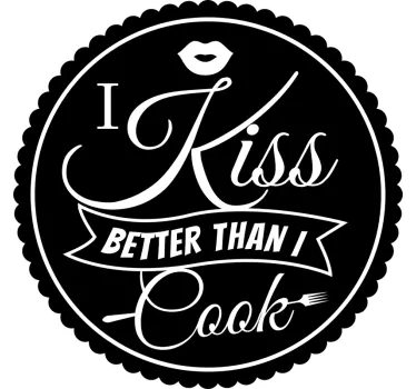 Muursticker keuken I kiss better than I cook - TenStickers
