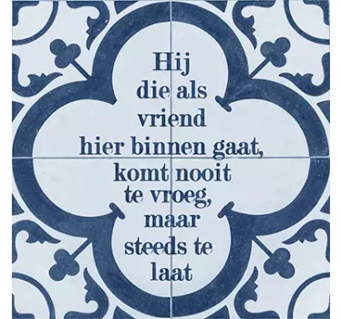 Tegelsticker Delfts Blauw vriend - TenStickers