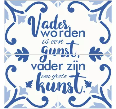 Blauwe tegelsticker tekst - TenStickers