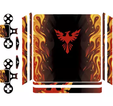 Abstracte PS sticker fenix met vuur - TenStickers