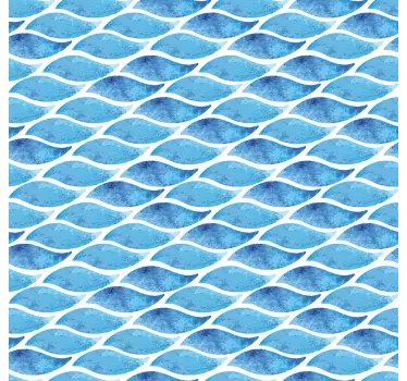 Douchewand sticker blauwe vissen - TenStickers
