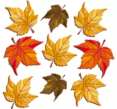 Set van 9 stickers herfst blaadjes - TenStickers