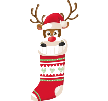 Kerst sticker rendier sok - TenStickers