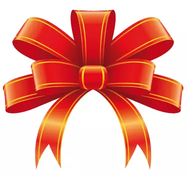 Kerst raamsticker rood strik - TenStickers