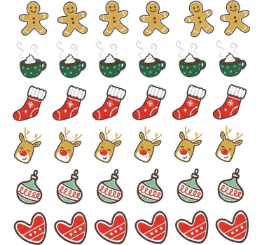 Kerst sticker set met kerstthema kenmerken - TenStickers