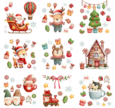 Kerst sticker winterse raamdecoraties - TenStickers