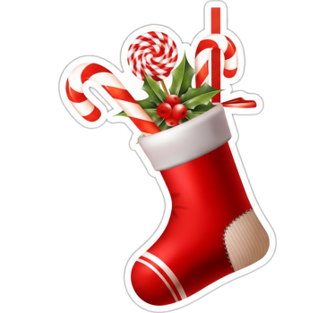 Kerst sticker voor cadeautjes en snoep in sokken - TenStickers