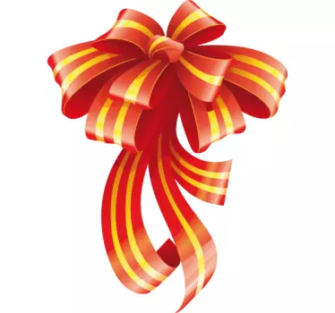 Kerst raamsticker strik cadeau - TenStickers