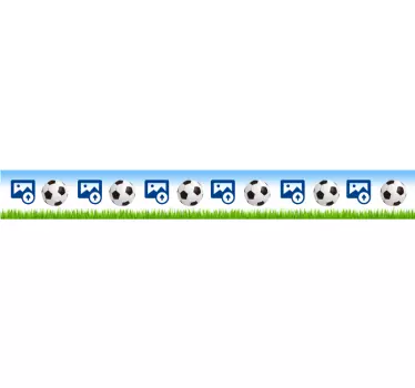 Tienerkamer stickerrand sticker voetbal - TenStickers