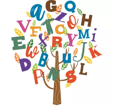 Sticker onderwijs Alfabet boom - TenStickers