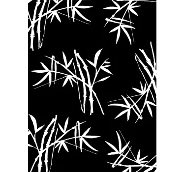 Douchewand sticker transparante bamboe - TenStickers