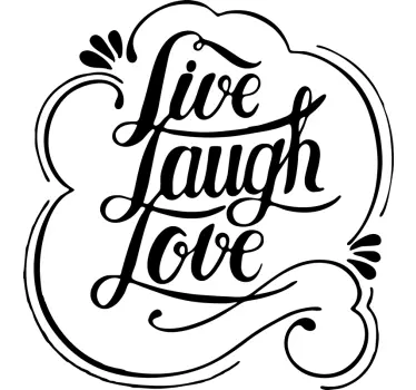 Tekst muursticker woonkamer met Live Laugh Love - TenStickers