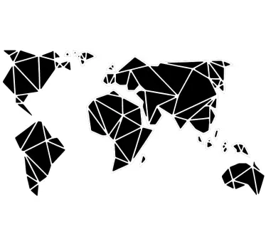 Wereldkaart sticker voor laptop - TenStickers
