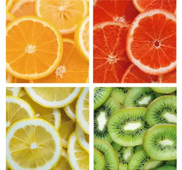 Citrusvruchten Muursticker Keuken - TenStickers