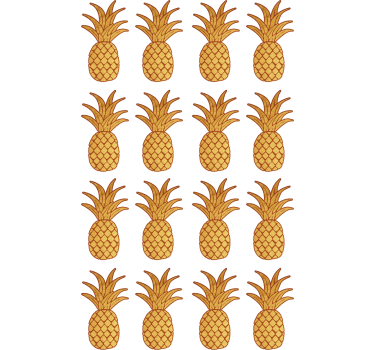 Gouden ananaspatroon muursticker - TenStickers
