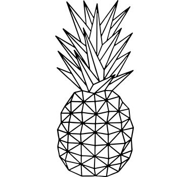 Woonkamer muursticker geometrische ananas - TenStickers