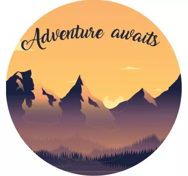 Laptop sticker cirkel adventure awaits - TenStickers