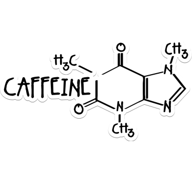 Laptop sticker cafeïne molecuul - TenStickers
