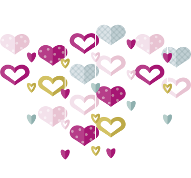 Raamsticker krans harten - TenStickers