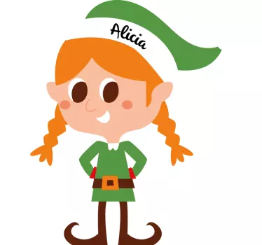 Kinderkamer muursticker meisjes elf personaliseerbaar - TenStickers